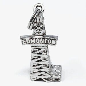 Edmonton Alberta Oil Rig Charm Pendant Sterling Silver